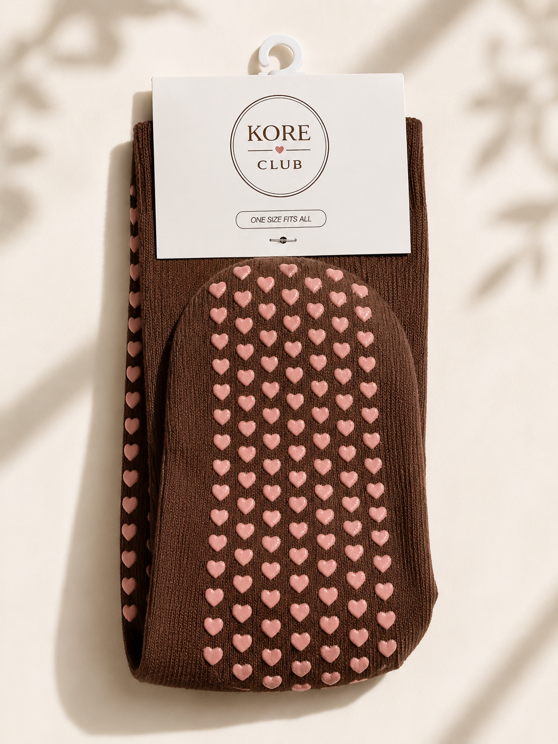 Kore Club Mid-Rise Grip Sock heart grip sole close-up